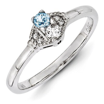 2 Birthstones Family Jewelry Diamond Semi-Set Ring 14k White Gold XMRW50/2, MPN: XMRW50/2, 88395738…