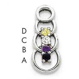 4 Synthetic Stone Family Pendant 14k White Gold XMPW51/4SY, MPN: XMPW51/4SY, 883957150574