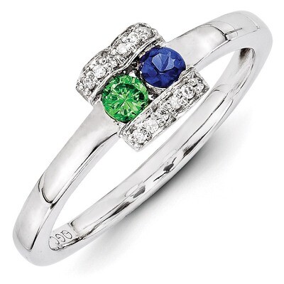 2 Birthstones Family Jewelry Diamond Semi-Set Ring 14k White Gold XMRW44/2, MPN: XMRW44/2, 88395742…