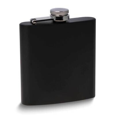 Stainless Steel Matte Black Finish 6oz Captive Cap Flask GM24154, MPN: GM24154, 797140527268