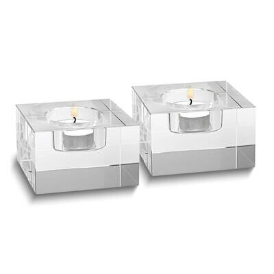 Badash Handcrafted Crystal Brick Set of 2 T-Lite Holders GM23932, MPN: GM23932, 769076014556