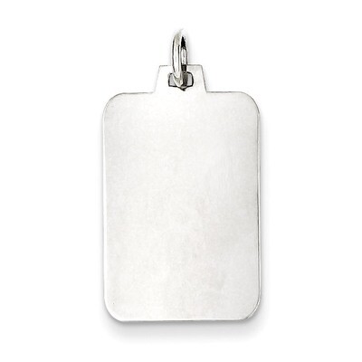 Rectangle Disc Charm Engravable Sterling Silver QM448/27, MPN: QM448/27, 883957569765