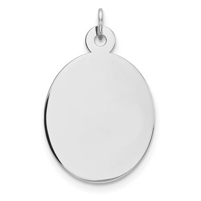Engravable Oval Polish Front Satin Back Disc Charm Sterling Silver Rhodium QM517/18, MPN: QM517/18,…