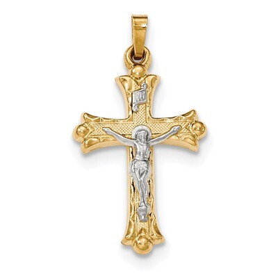 Textured and Polished INRI Crucifix Cross Pendant 14k Two-Tone Gold XR1491, MPN: XR1491, 8867746198…