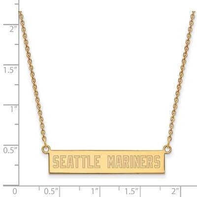 MLB Seattle Mariners Small Bar Necklace Gold-plated Sterling Silver GP021MRN-18, MPN: GP021MRN-18, …
