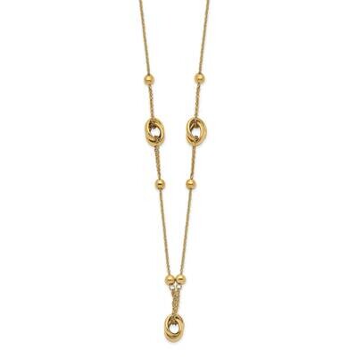 14K Polished Bead And Link with 1.5 Inch Extension Necklace 14k Gold Polished SF2851-18, MPN: SF285…