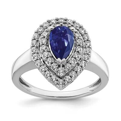 Created Blue Sapphire Ring 14k White Gold Lab Grown Diamond RM7502-CSA-052-WLG, MPN: RM7502-CSA-052…