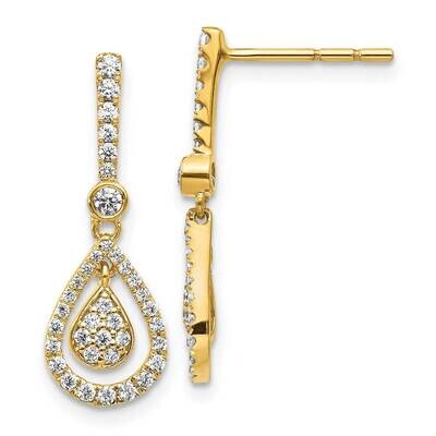 Fancy Teardrop Dangle Post Earrings 14k Gold Diamond EM5564-050-YA, MPN: EM5564-050-YA, 883957464688