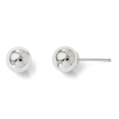 Leslie&#39;s Polished 6mm Ball Post Earrings - 14k White Gold HB-22Z, MPN: 22Z, 886774569208