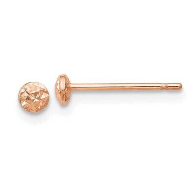3mm Puff Circle Stud Earrings 14k Rose Gold TL909R, MPN: TL909R, 191101801426