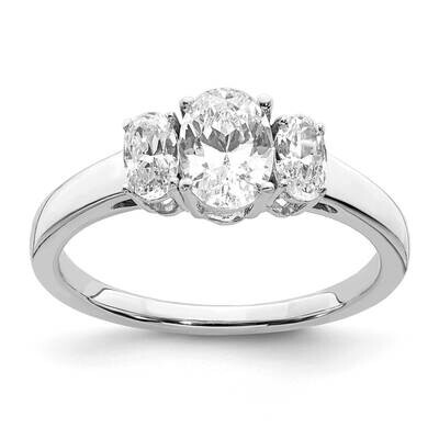 1 5/8ct. Three Stone G H I True Light Oval Moissanite Ring 14k White Gold RM6795-140-WMT, MPN: RM67…