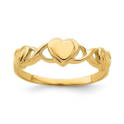 Triple Heart Band Ring 14k Gold K4571, MPN: K4571, 637218042722