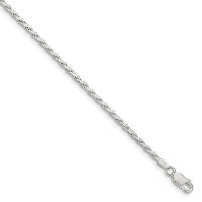 8 Inch 2.50mm Flat Rope Chain Sterling Silver QFC203-8, MPN: QFC203-8, 883957952567