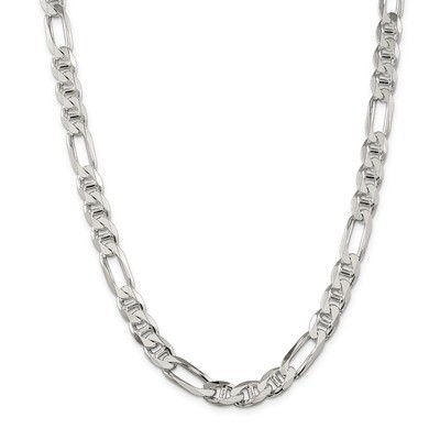 26 Inch 8.75mm Figaro Anchor Chain Sterling Silver QAF250-26, MPN: QAF250-26, 883957931463