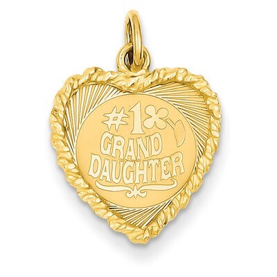 #1 Granddaughter Disc Charm 14k Gold XAC616, MPN: XAC616, 886774960463