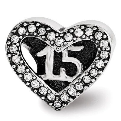 Swarovski Quinceanera Heart Bead - Sterling Silver QRS3446, MPN: QRS3446, 886774964836
