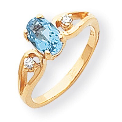 0.05ct. Diamond &amp; 7x5 Oval Gemstone Ring Mounting 14k Gold Polished Y2189, MPN: Y2189,