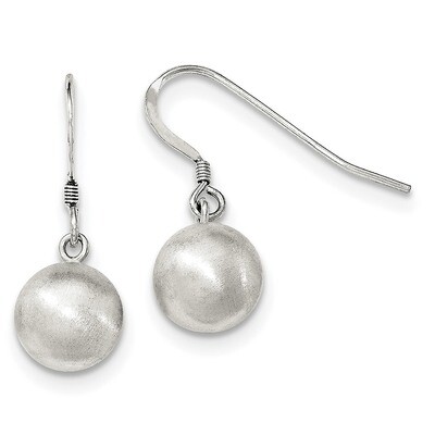 Laser-cut Shepherd Hook Earrings Sterling Silver Polished QE11734, MPN: QE11734, 191101228520