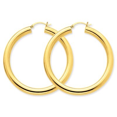 5mm Tube Hoop Earrings 14k Gold Polished T957, MPN: T957, 883957288246