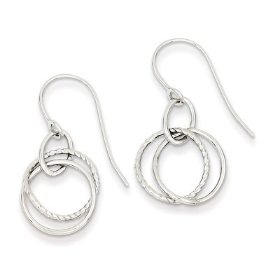 Small Twisted Circle Shepherd Hook Earrings 14k White Gold PRE877, MPN: PRE877, 886774623139