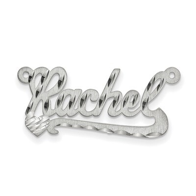 0.018 Gauge Satin Diamond-cut Nameplate Sterling Silver XNA183SS, MPN: XNA183SS, 883957971988