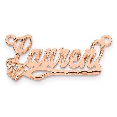 Diamond-Cut Name Plate Sterling Silver Rose-plated XNA169RP, MPN: XNA169RP,