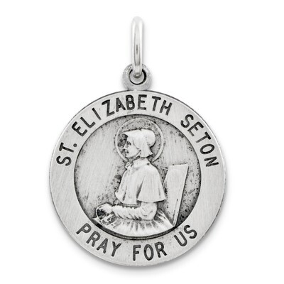 Saint Elizabeth Seton Medal Antiqued Sterling Silver QC5716, MPN: QC5716, 191101183829