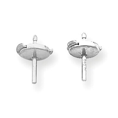 Large Guardian Post and Back Earring Setting 18k White Gold 8W665, MPN: 8W665,