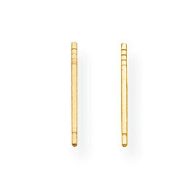 Single Notched Friction Earring Post 14k Yellow Gold YG689, MPN: YG689,