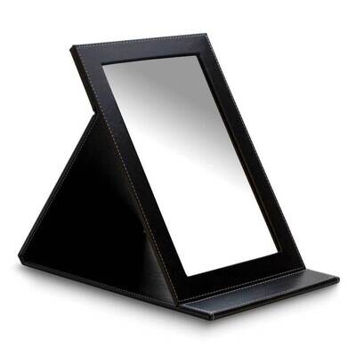 Black Leatherette 8x12 inch Fold Flat Portable Counter Mirror JT5425, MPN: JT5425, 654207225164