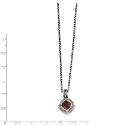 Garnet Necklace Sterling Silver &amp; 14k Gold QTC675, MPN: QTC675, 883957409092