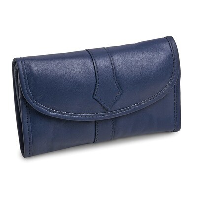 Blue Leather Trifold Jewelry Clutch GM17737, MPN: GM17737, 191101877834
