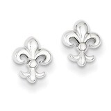 Fleur de lis Post Earrings Sterling Silver Rhodium-plated QE8682, MPN: QE8682, 886774761114