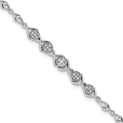 7 Inch Polished Diamond Bracelet 14k white Gold Y12727AA, MPN: Y12727AA, 191101332562