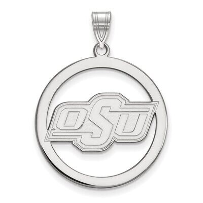 Oklahoma State University L Pendant in Circle Sterling Silver SS033OKS, MPN: SS033OKS, 886774694542