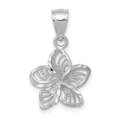 Beaded Plumeria Flower Charm 14k White Gold Polished C4825W, MPN: C4825W, 196904088425