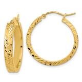 Diamond-Cut Hoop Earrings 14k Gold Polished TF2066, MPN: TF2066, 883957988252