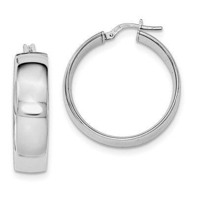 Hoop Earrings Sterling Silver Rhodium-plated Polished QE11541, MPN: QE11541, 191101229619