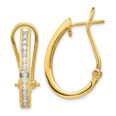 Diamond Hoop Earrings 14k Gold EM5445-100-YA, MPN: EM5445-100-YA, 883957499352