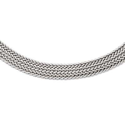 Leslie&#39;s Polished Mesh Braided Necklace - Sterling Silver HB-QLF206-18, MPN: QLF206-18, 886774269337