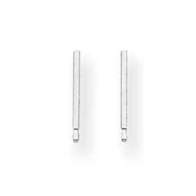 Single Notched Friction Earring Post 14k White Gold WG690, MPN: WG690,