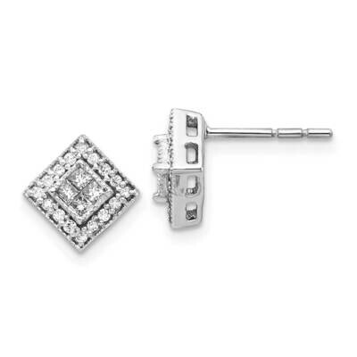 Post Earrings 14k White Gold Diamond EM5472-025-WA, MPN: EM5472-025-WA, 843642062346