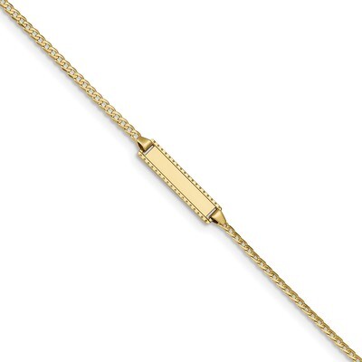 6 Inch Flat Curb Link ID Bracelet 10k Gold 10BID52-6, MPN: 10BID52-6, 883957871288