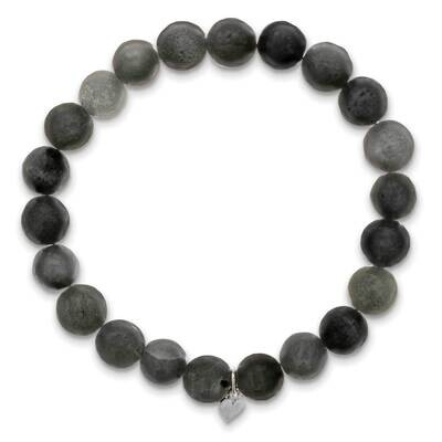 Set Of 2 Two Peas In A Pod Labradorite Heart Bracelets Sterling Silver BF3112, MPN: BF3112,