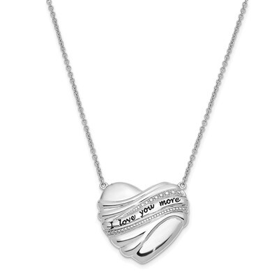 I Love You More 18 Inch Necklace Sterling Silver Antiqued QSX631, MPN: QSX631, 191101228179