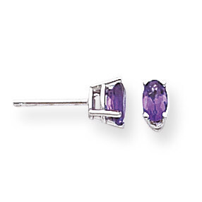 5x3mm Oval Amethyst Earrings 14k White Gold XE85WAM, MPN: XE85WAM, 883957105574
