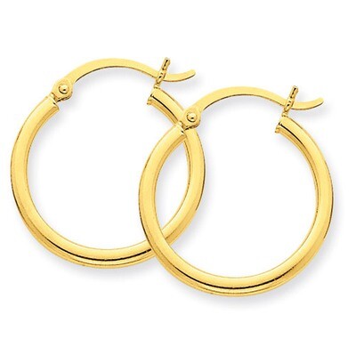 Lightweight Tube Hoop Earrings 14k Gold T916L, MPN: T916L, 883957287447