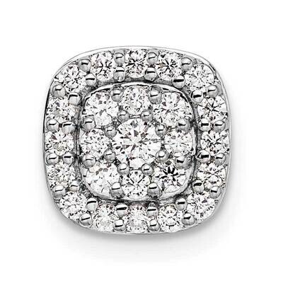 Si1/Si2, G H I, Squared Halo Chain Slide Pendant 14k White Gold Lab Grown Diamond PM9127-044-WLG, M…