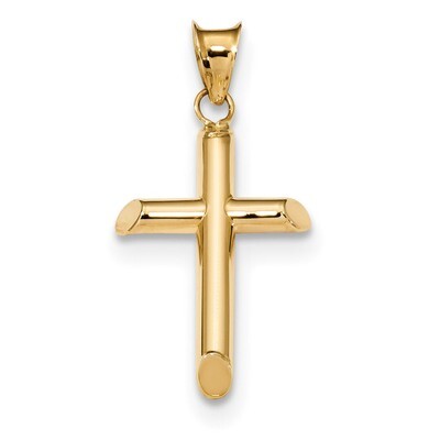 Tube Cross Pendant 14k Gold Polished K6179, MPN: K6179, 883957181950