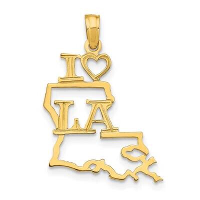 Louisiana State Pendant 14k Gold Solid D1165, MPN: D1165,